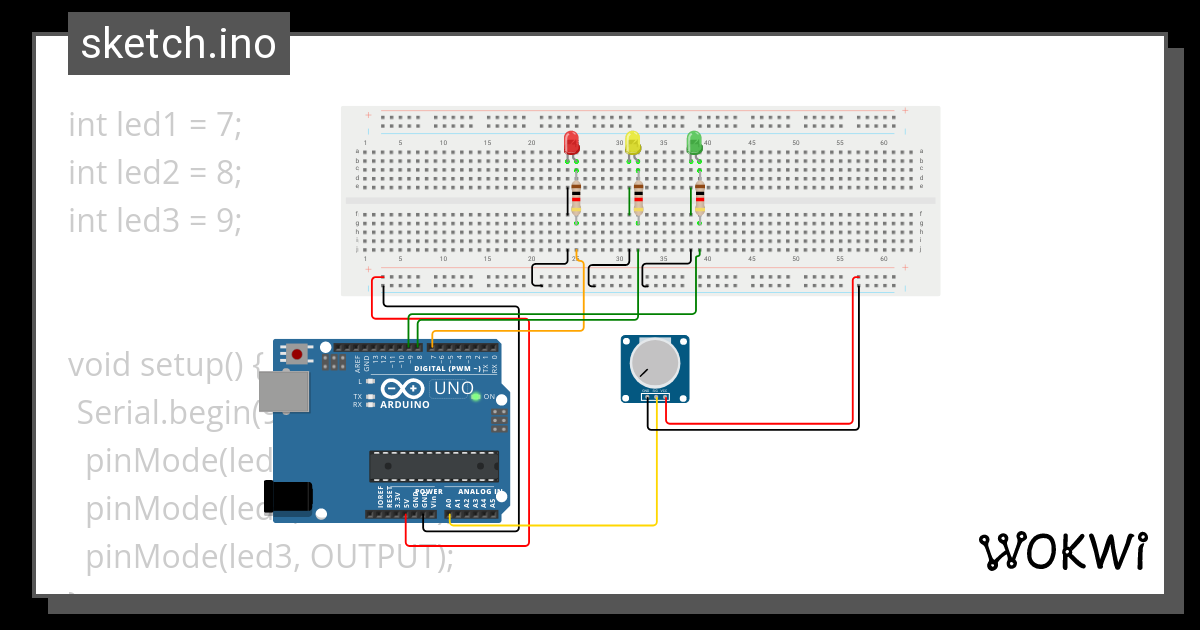 6 ปภาวิน Potentionmeter+LED - Wokwi ESP32, STM32, Arduino Simulator