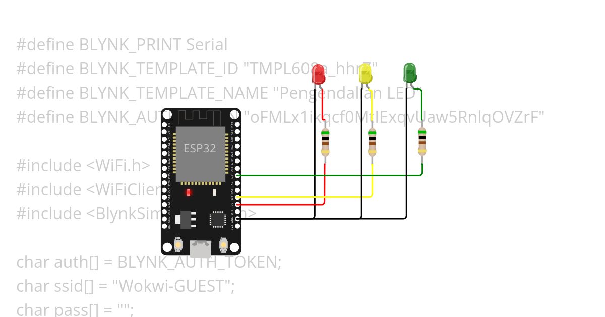 LED Blink with Blynk Iot 2 simulation