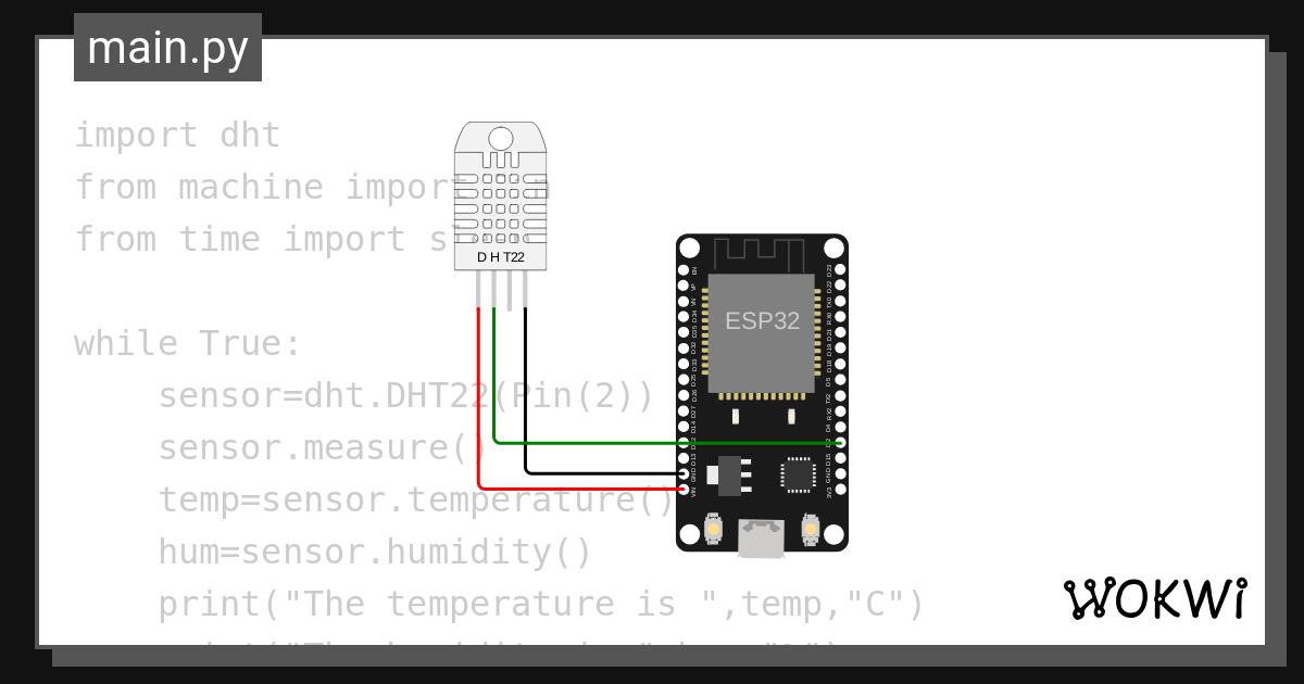 Dht11 with micro python copy wokwi esp32 stm32 arduino simulator
