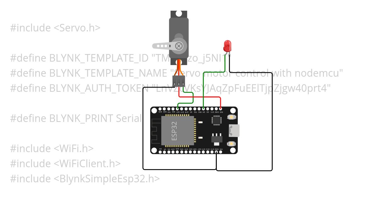 Servo motor and (pump or led)control with nodemcu wokwi simulation simulation