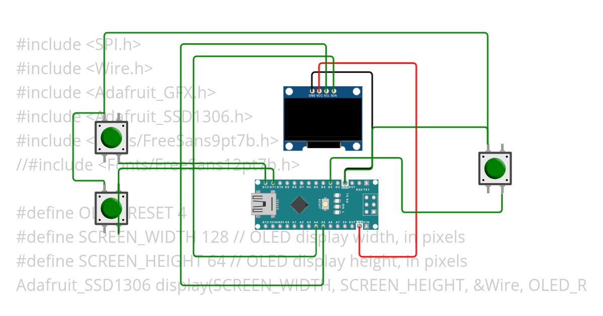 Arduino nano Game simulation