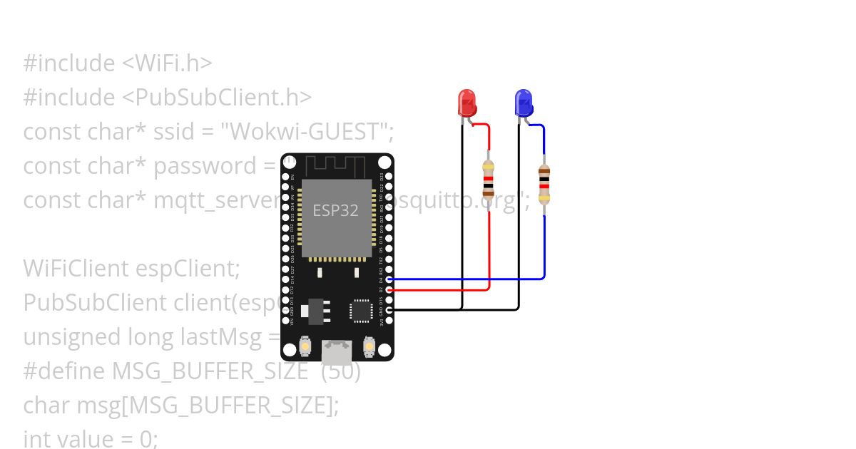 LED Berkedip MQTT simulation