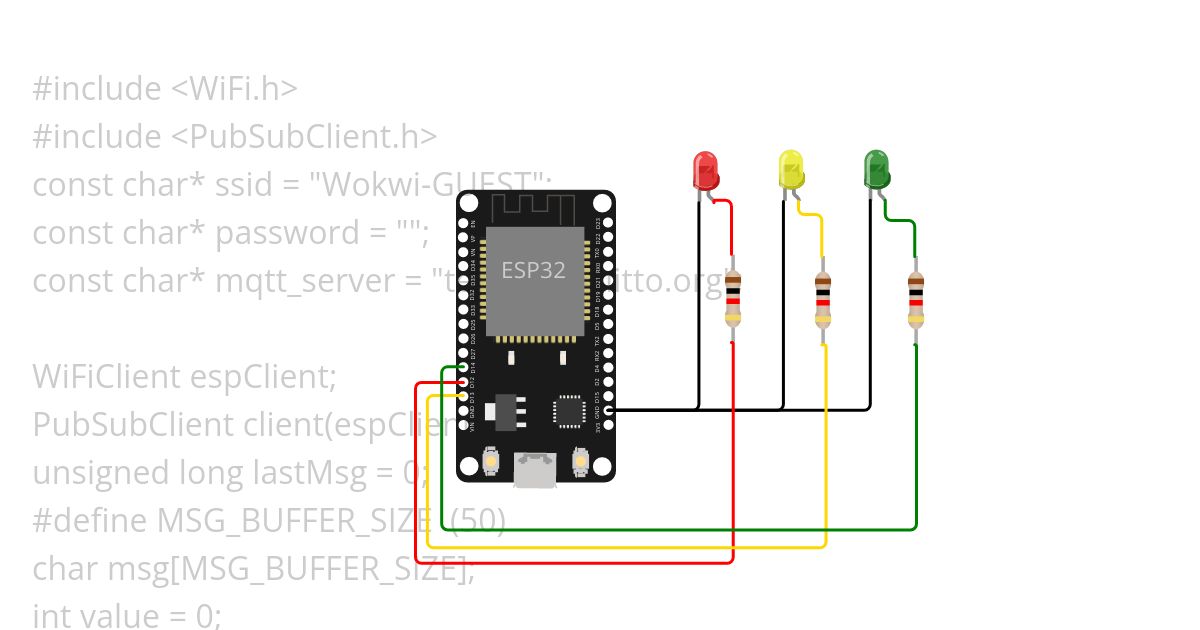 Lampu Lalu Lintas MQTT simulation