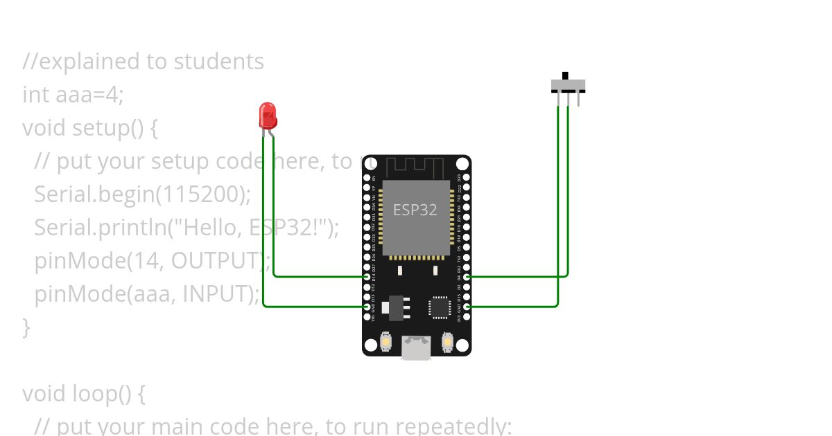 led and switch students simulation