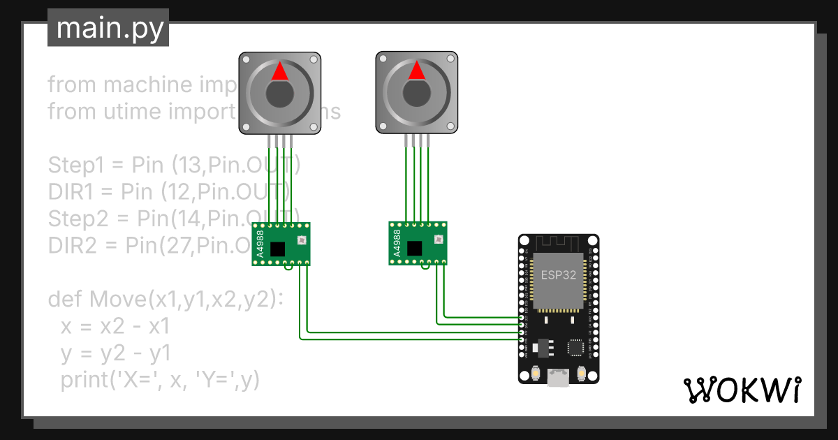 Step motor wokwi esp32 stm32 arduino simulator