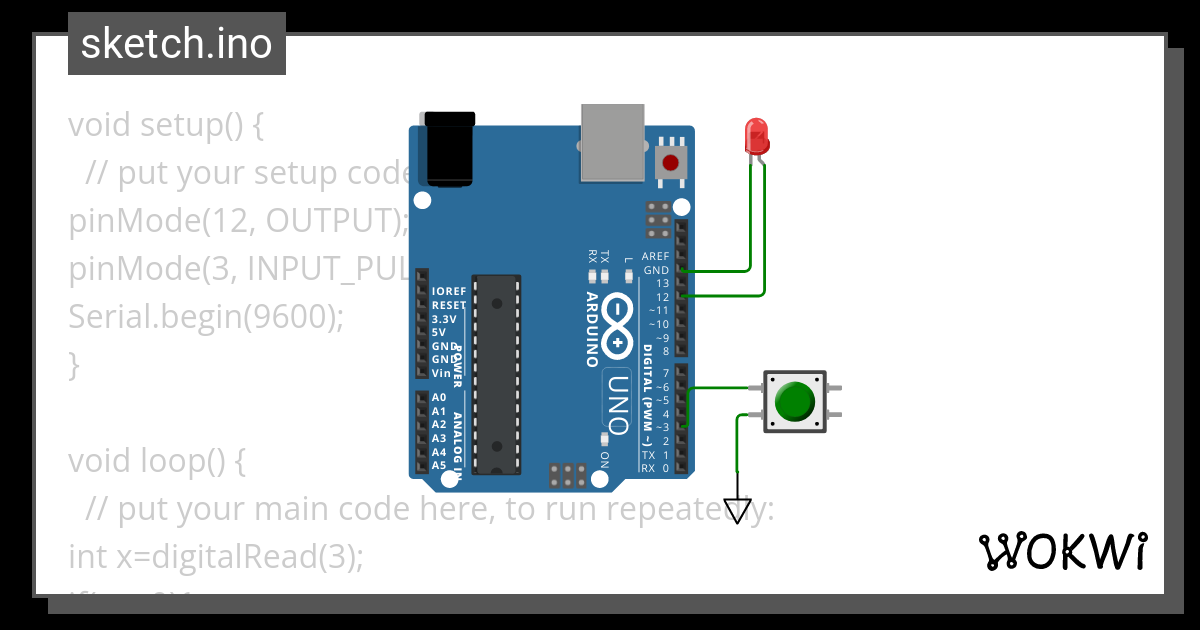 INTERNAL PULLUP ARDUINO - Wokwi ESP32, STM32, Arduino Simulator