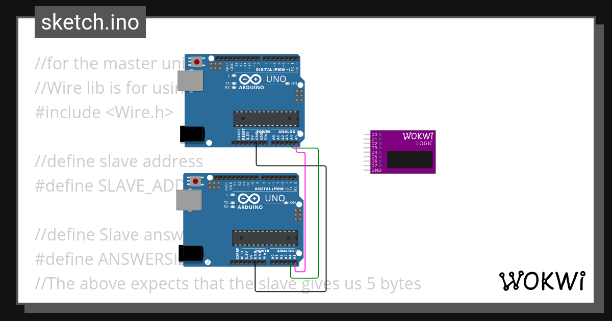 I2C project 1 - Wokwi ESP32, STM32, Arduino Simulator