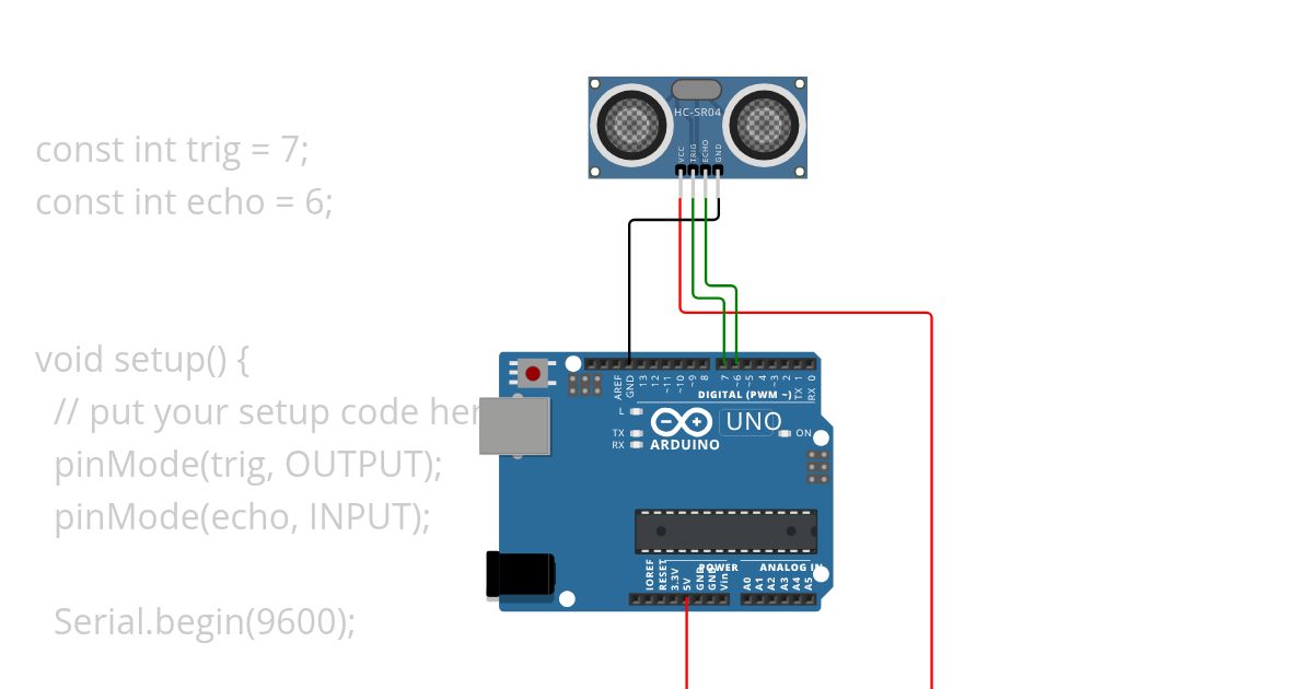 Ultrasonic Distance Sensor simulation