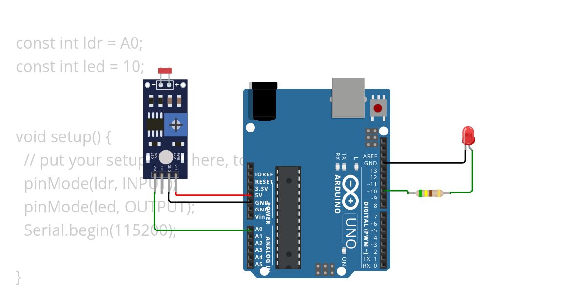 LED + LDR simulation