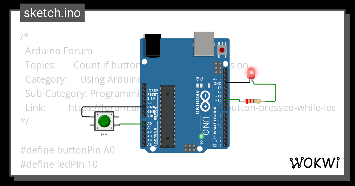 Arduino Forum - Count if button pressed while LED is on - Wokwi ESP32 ...