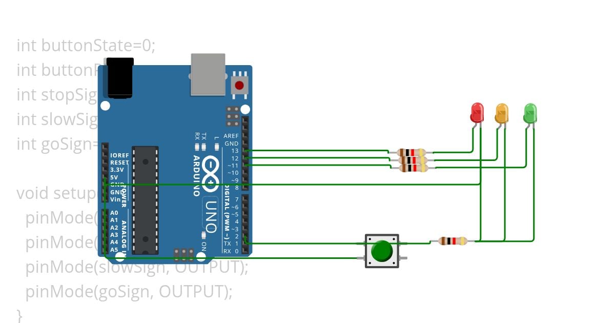 button and light simulation