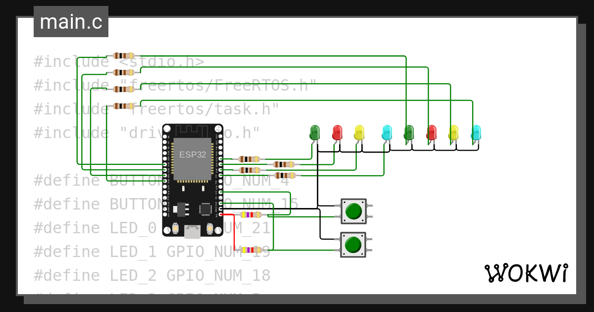 Operadores bitwiseatv3pamella gpio wokwi esp32 stm32 arduino simulator