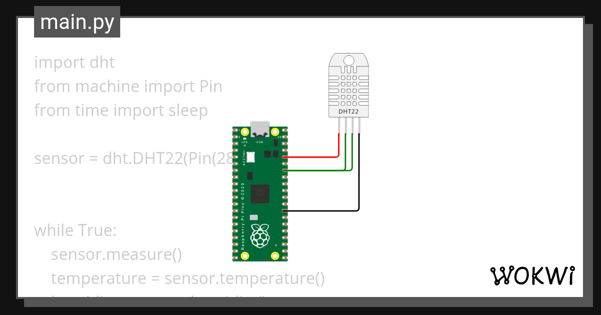 DHT22 sensor - Wokwi ESP32, STM32, Arduino Simulator