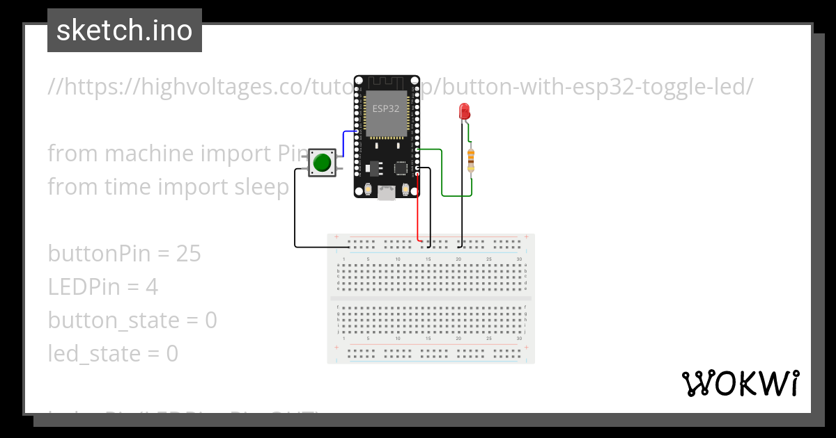 Led Blink Push Button Wokwi Esp Stm Arduino Simulator