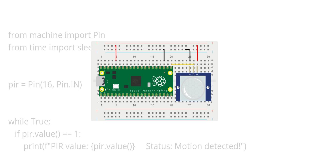 Pico with PIR sensor simulation