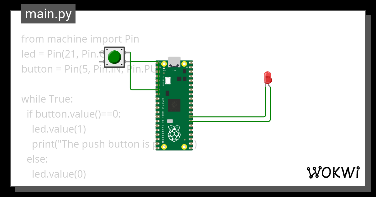 Pushbutton Led Wokwi Esp32 Stm32 Arduino Simulator