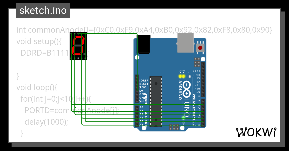 Seven Segment Wokwi Esp Stm Arduino Simulator