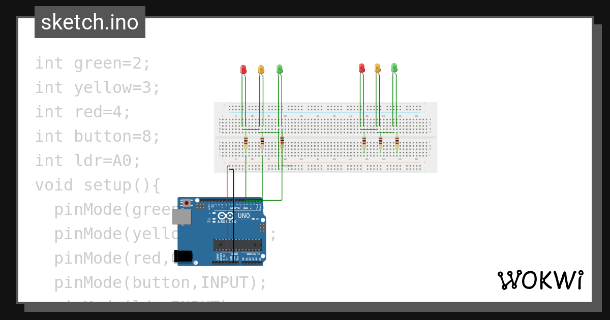 trafic light - Wokwi ESP32, STM32, Arduino Simulator