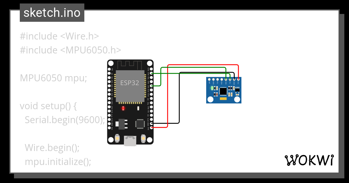 ESP32 Gyro - Wokwi ESP32, STM32, Arduino Simulator