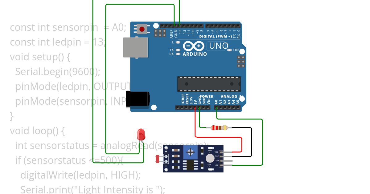 LDR Sensor simulation