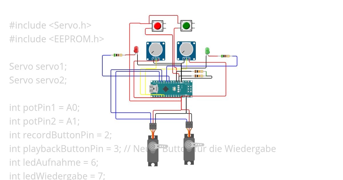 Servo Positionen speichern simulation