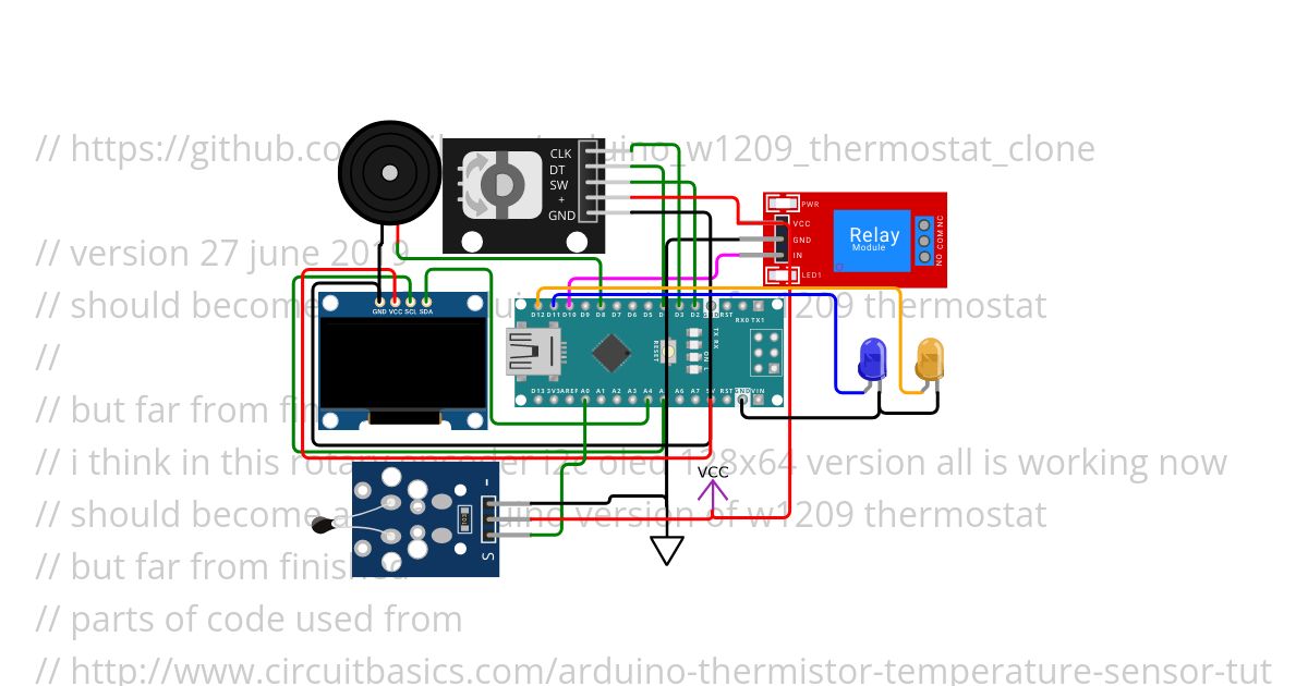 w1209 arduino OLED i2C simulation