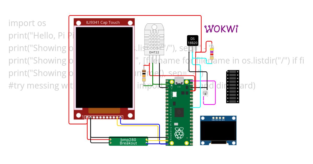 CircuitPython 7 Sensors Displays simulation