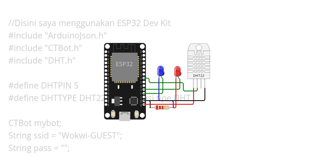 Live Code Indobot - ESP32 Telegram  simulation