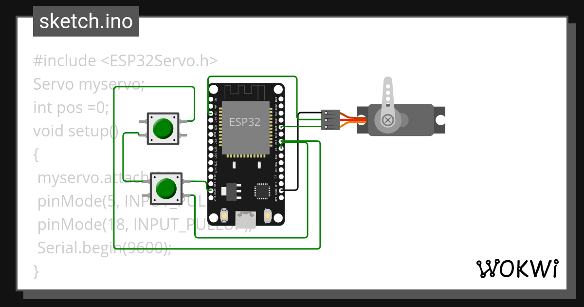 ServoMotor Wokwi ESP32, STM32, Arduino Simulator