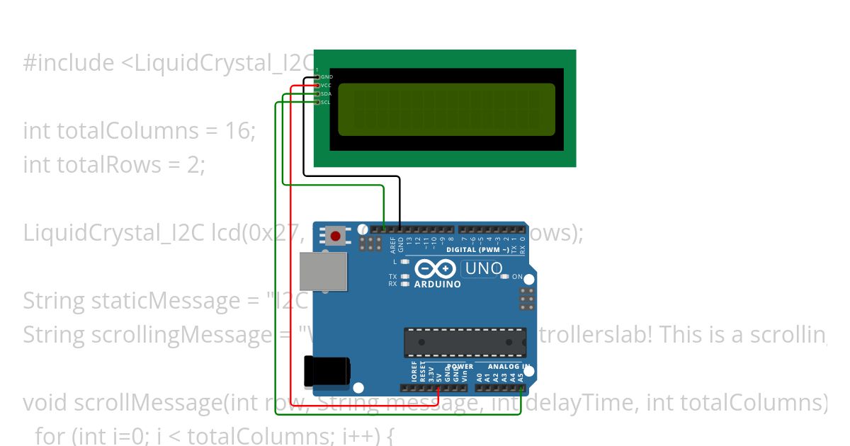 scrolling text LCD small simulation