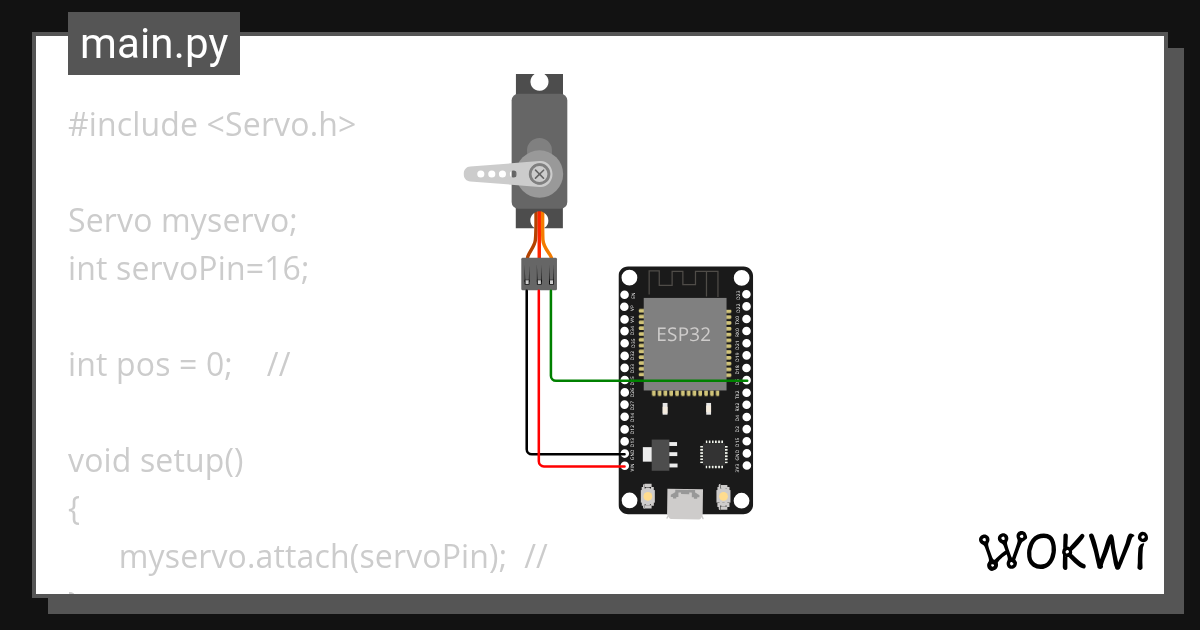 esp32servo and motor Wokwi ESP32, STM32, Arduino Simulator