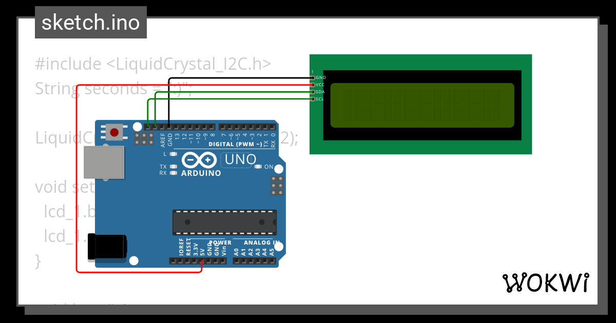 EjemploLCD ArduinoUNO - Wokwi ESP32, STM32, Arduino Simulator