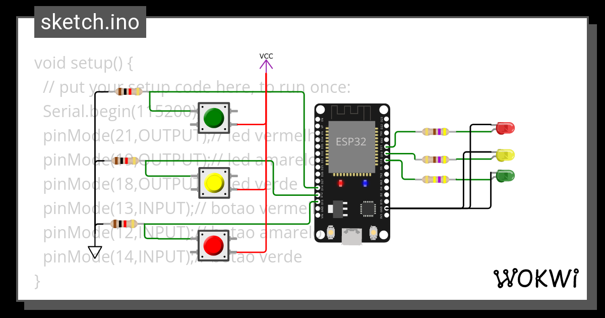 Liga Led Com Botao Wokwi Esp Stm Arduino Simulator