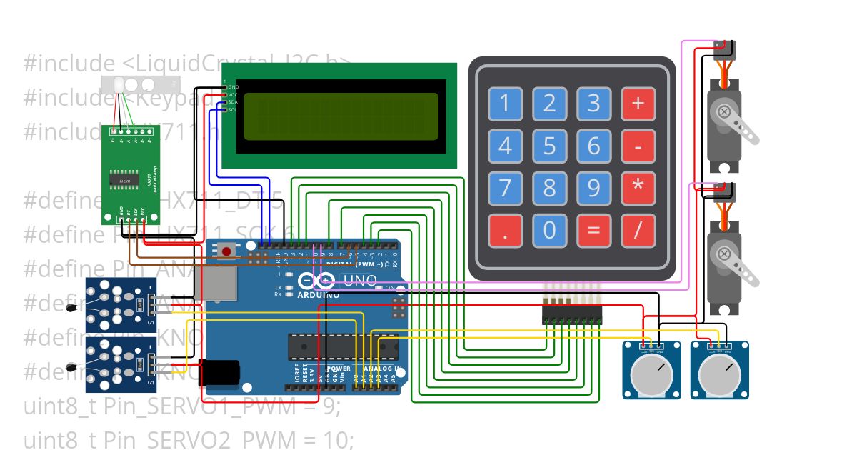 Uno Servo Calculator simulation