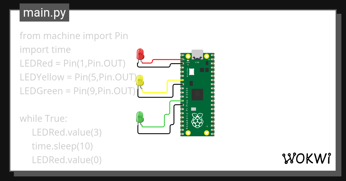 traffic light Copy - Wokwi ESP32, STM32, Arduino Simulator