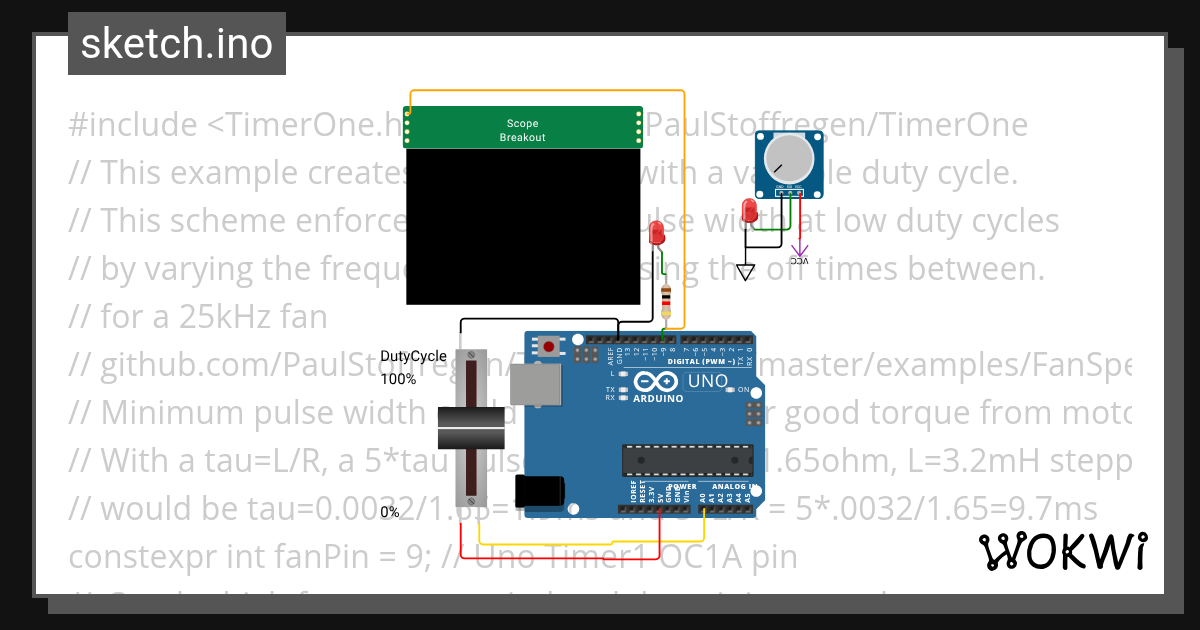 Scope PWMPulse - Wokwi ESP32, STM32, Arduino Simulator