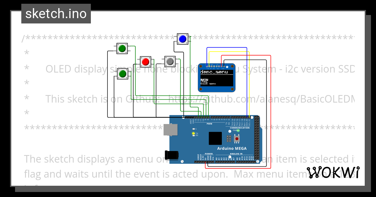 BasicOLEDMenu Copy (6) - Wokwi ESP32, STM32, Arduino Simulator