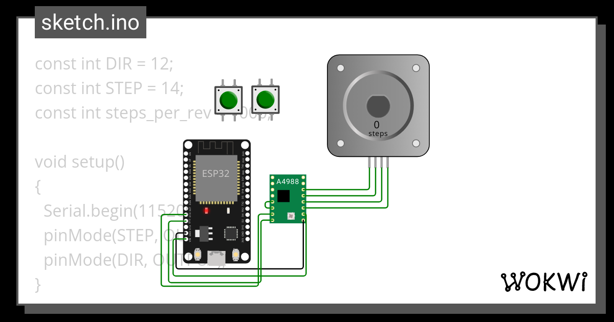 Stepper Motor Using Nodemcu Wokwi Esp32 Stm32 Arduino Simulator