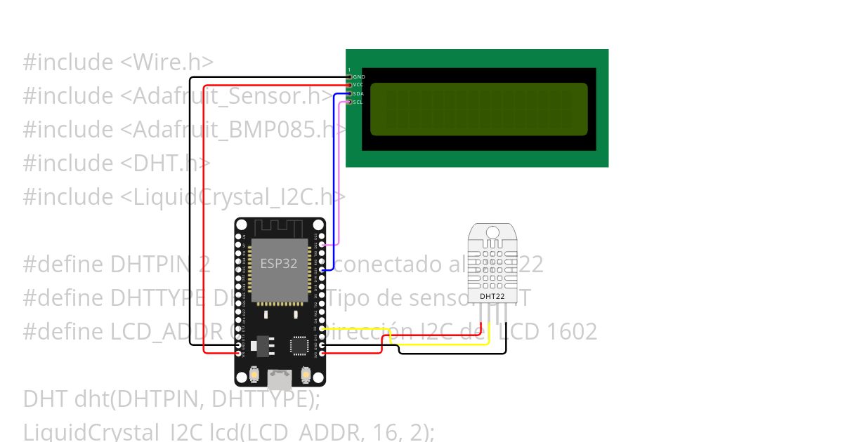 Sensor Temperatura con visor simulation