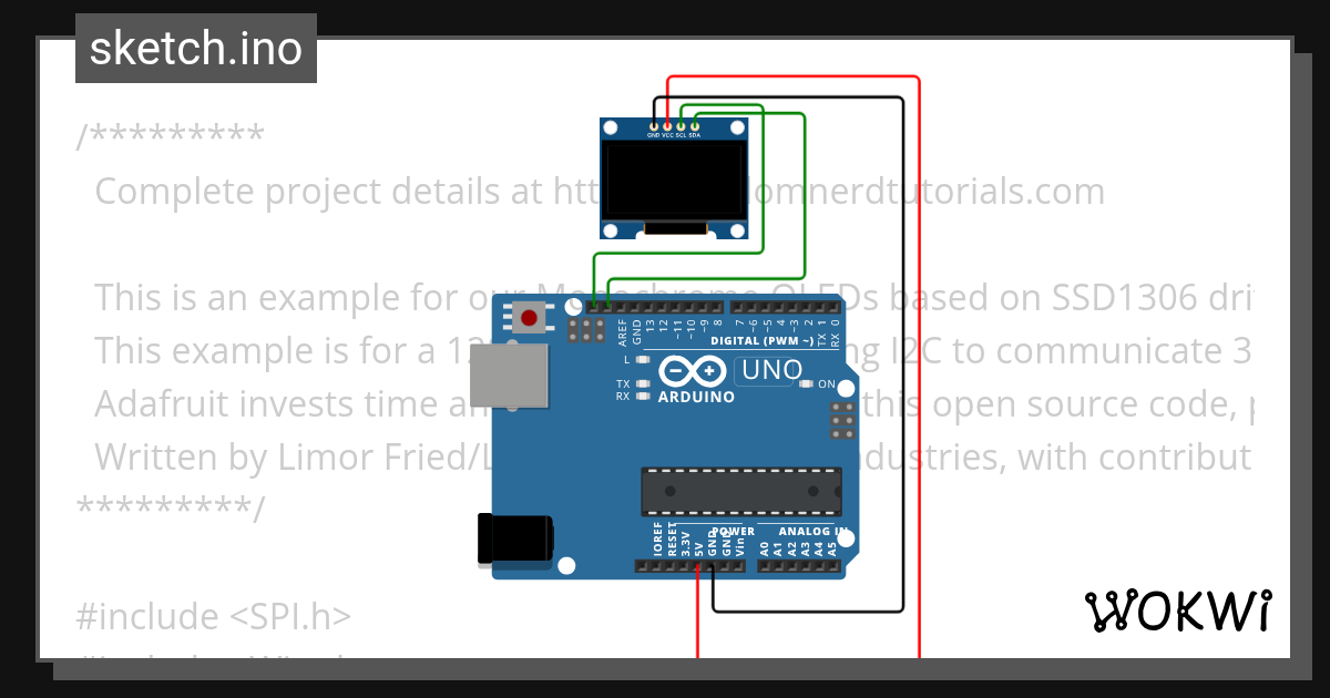 oled Display - Wokwi ESP32, STM32, Arduino Simulator