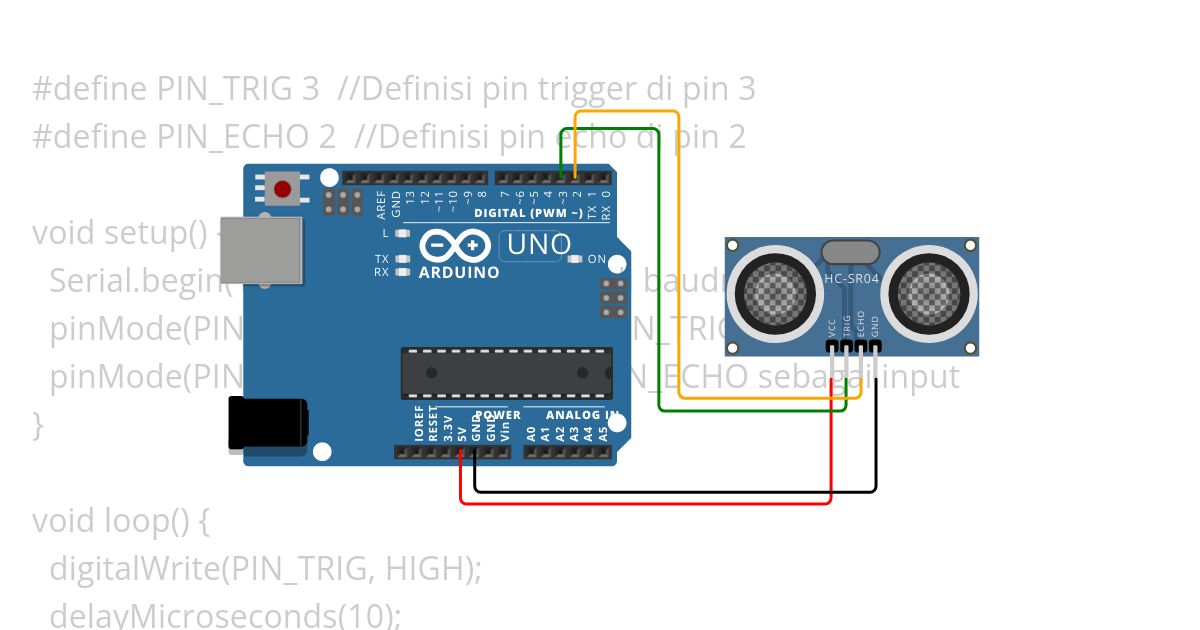 Ultrasonic Sensor (HC-SR04) simulation