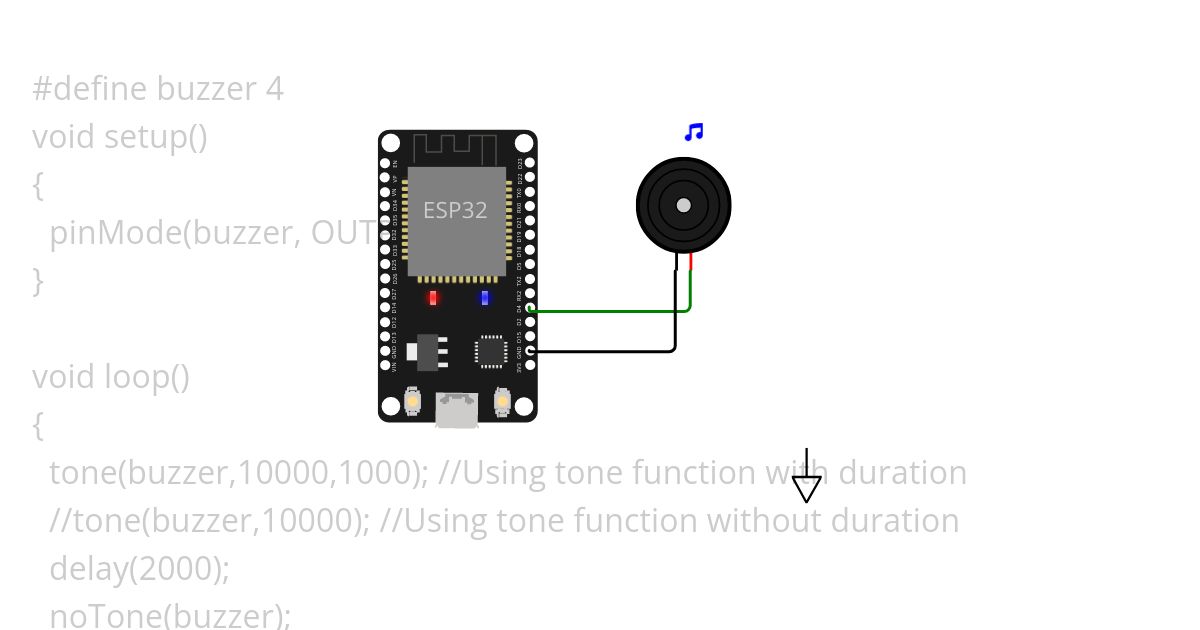 Buzzer with tone function simulation