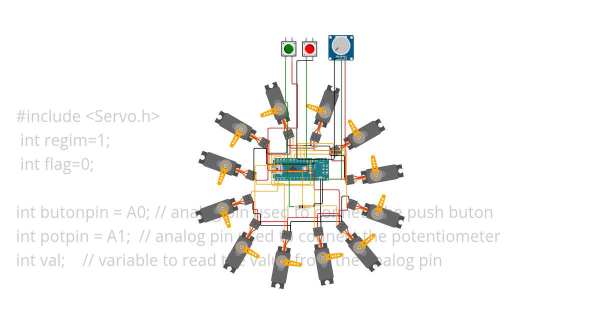 Servotester with Button 01 simulation