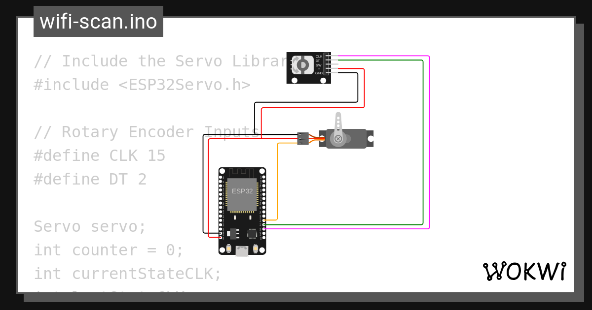 Controlling servos with rotary encoders - Wokwi ESP32, STM32, Arduino ...