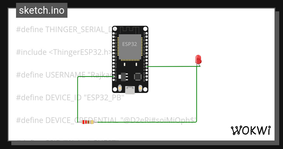 led_thinger - Wokwi ESP32, STM32, Arduino Simulator
