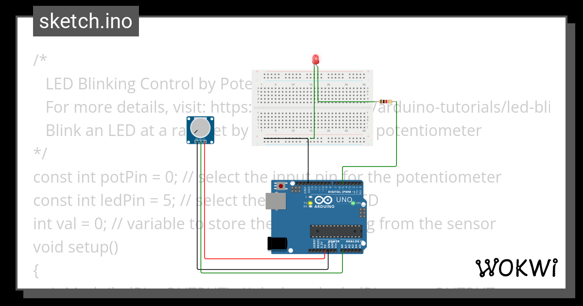 led blink - Wokwi ESP32, STM32, Arduino Simulator