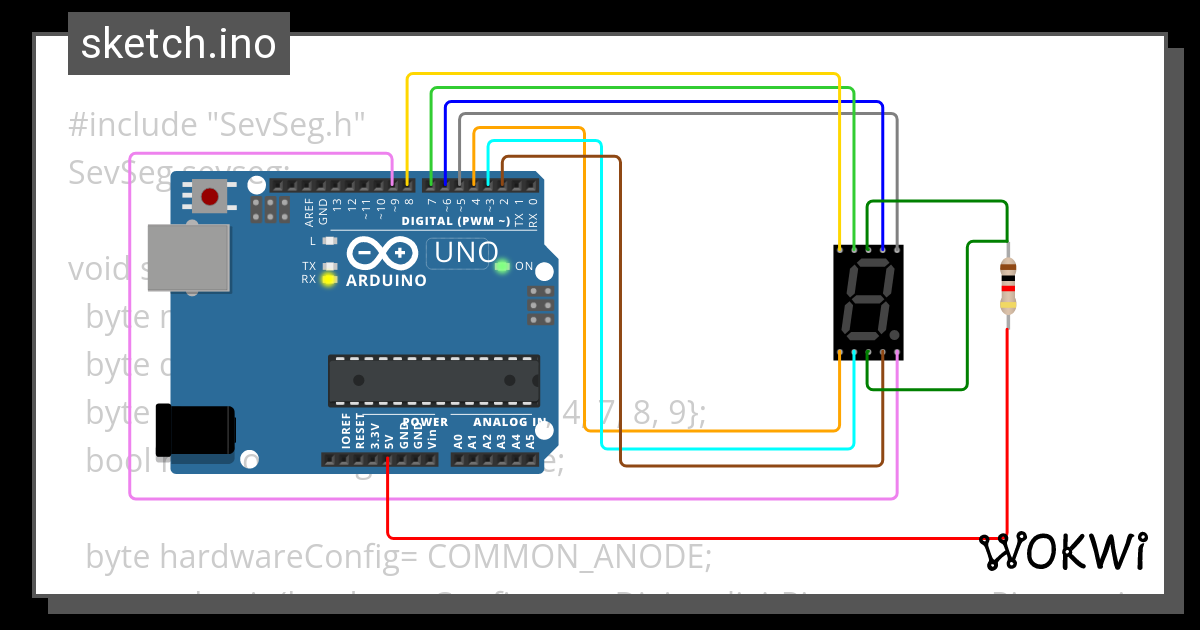 Seven Segment Displays On The Arduino Wokwi Esp32 Stm32 Arduino Simulator 4165