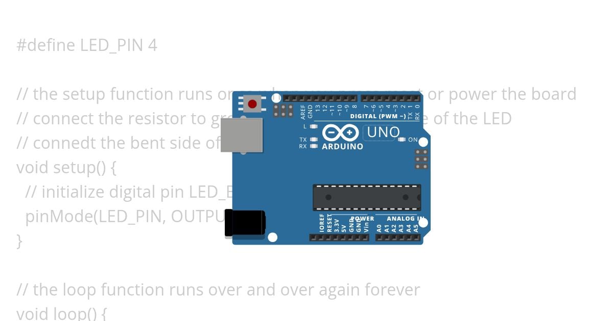 Blink with External LED - no circuit simulation