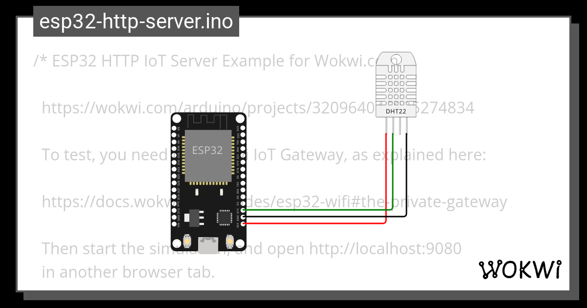 ESP32 HTTP Server Weather - Wokwi ESP32, STM32, Arduino Simulator