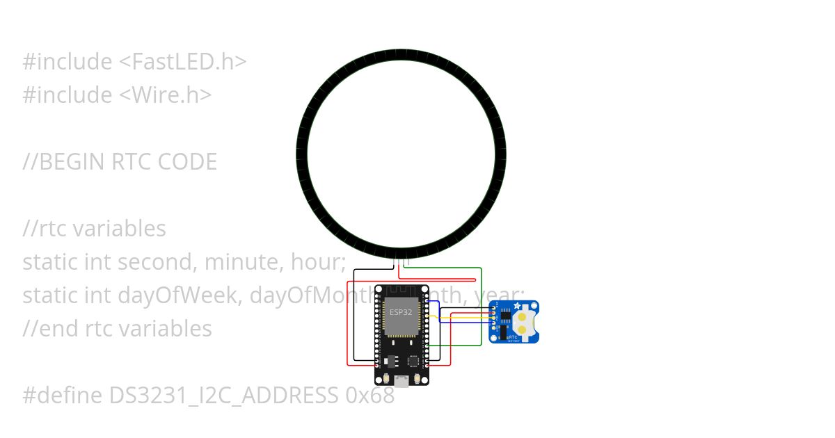 esp32 Fastled clock simulation